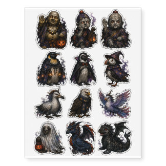 Frightening Halloween Culture and Creatures Temporary Tattoos