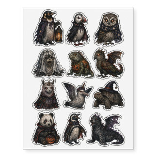 Frightening Halloween Moonlit Mix Temporary Tattoos
