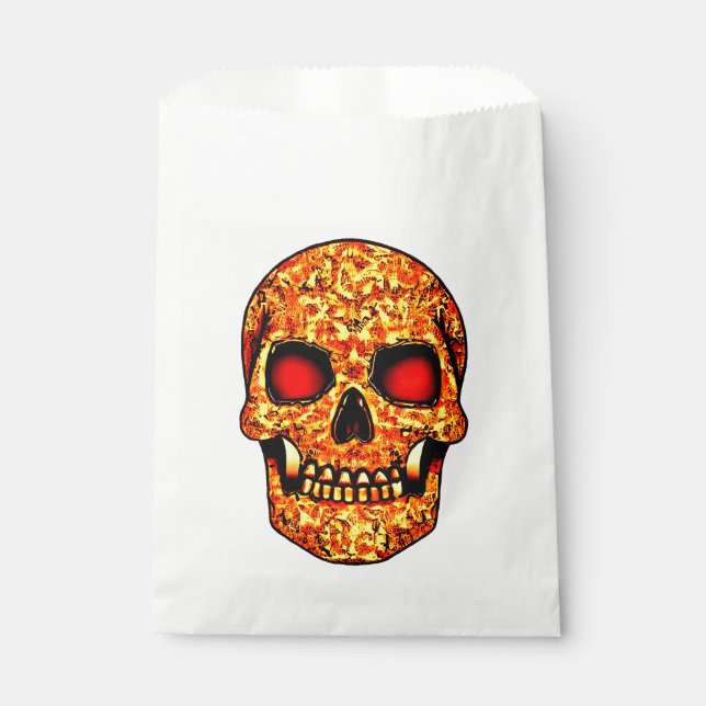 Frightening Halloween skull with red eyes  Favor Bag (Front)