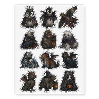 Frightening Halloween Spooky Friends Temporary Tattoos