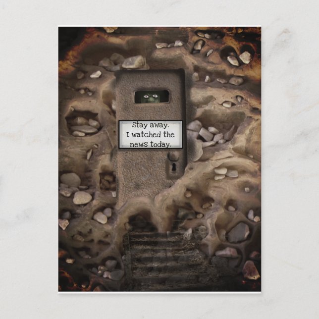 Frightening News on TV Postcard (Front)