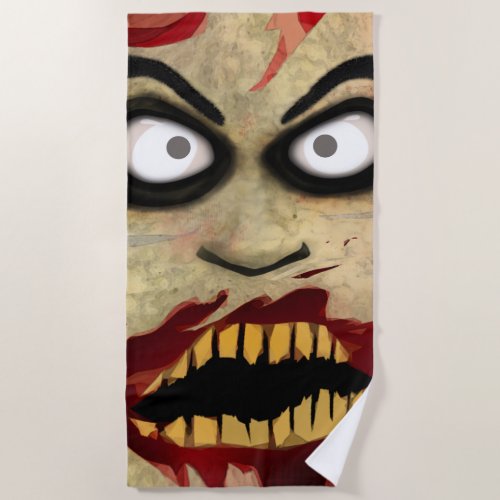 Frightening Zombie Beach Towel