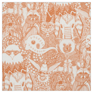 frightful friends orange fabric