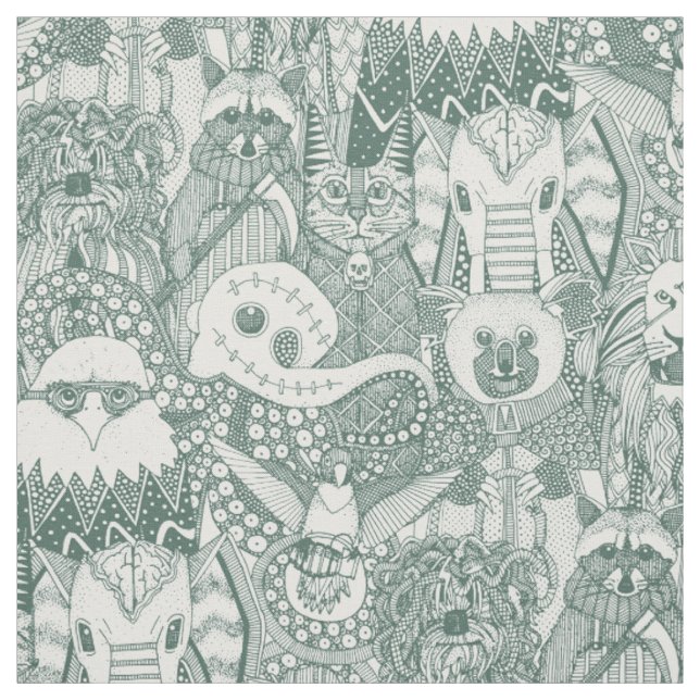 frightful friends pine fabric (Swatch)