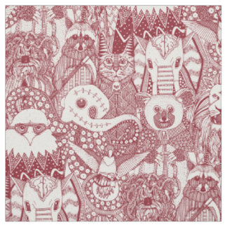 frightful friends red fabric