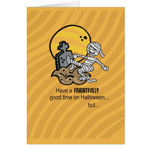 Frightful Mummy Halloween Cards (Front)