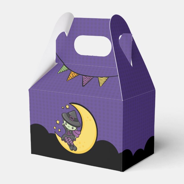Frightfully Cute Halloween Witch Favor Boxes (Front Side)