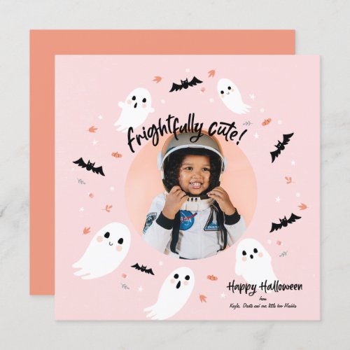 Frightfully Cute Happy Halloween photo card 