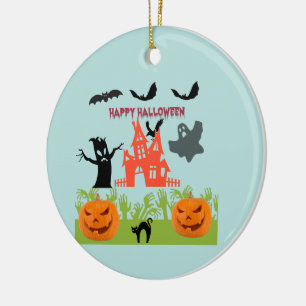 Frightfully Delightful  Halloween Ceramic Ornament