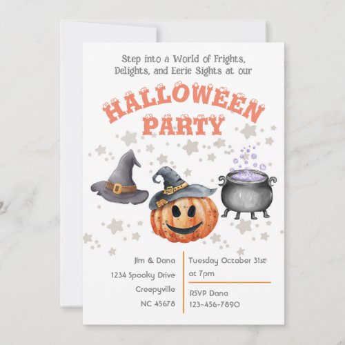 Frights Delights  Eerie Sights Halloween Party Invitation