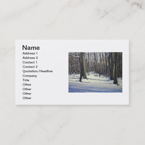 Snowy Afternoon Oil Landscape Painting Business Card Template