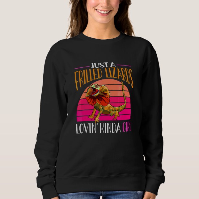 Frilled Lizard Reptile Herpetologist Sweatshirt (Front)
