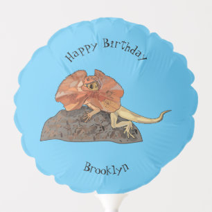 Frilled-neck lizard cartoon illustration balloon