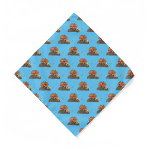 Frilled-neck lizard cartoon illustration bandana