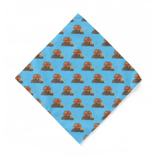 Frilled_neck lizard cartoon illustration bandana