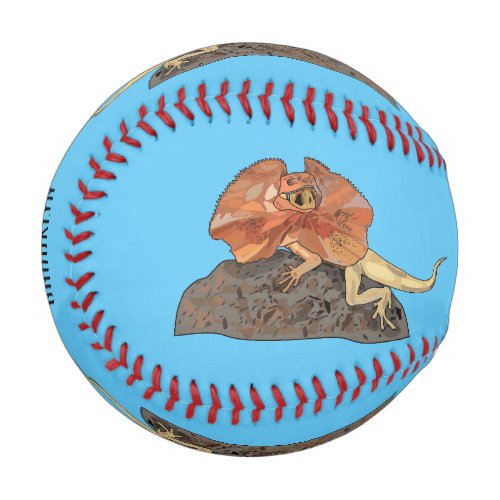 Frilled_neck lizard cartoon illustration baseball