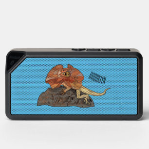Frilled-neck lizard cartoon illustration bluetooth speaker