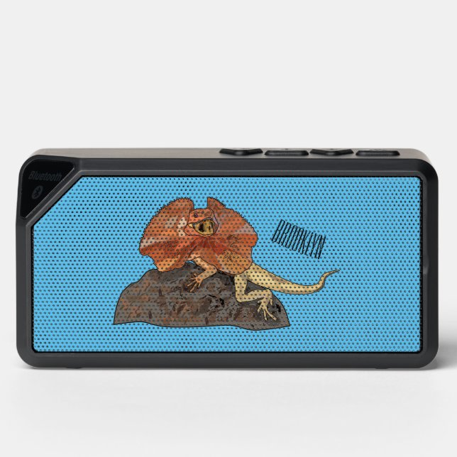 Frilled-neck lizard cartoon illustration bluetooth speaker (Front)
