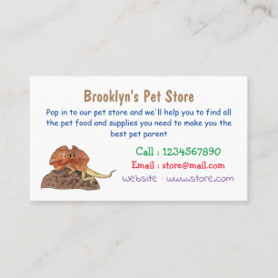 Frilled-neck lizard cartoon illustration business card