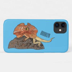 Frilled-neck lizard cartoon illustration iPhone 11 case