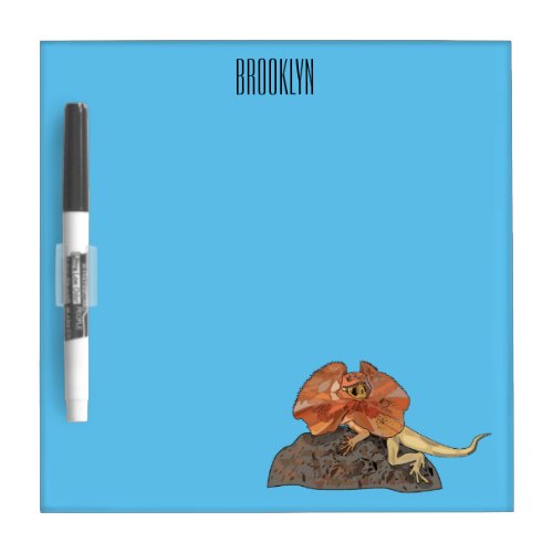 Frilled_neck lizard cartoon illustration dry erase board