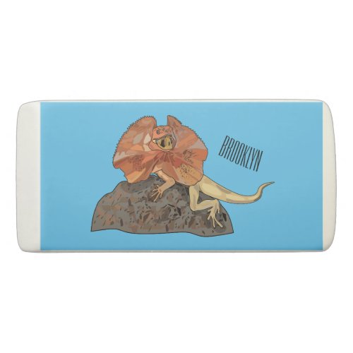 Frilled_neck lizard cartoon illustration eraser