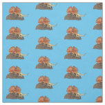 Frilled-neck lizard cartoon illustration fabric