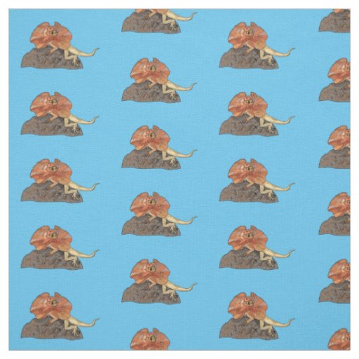 Frilled-neck lizard cartoon illustration fabric