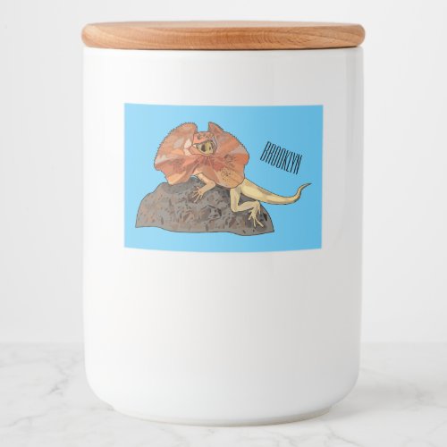 Frilled_neck lizard cartoon illustration food label