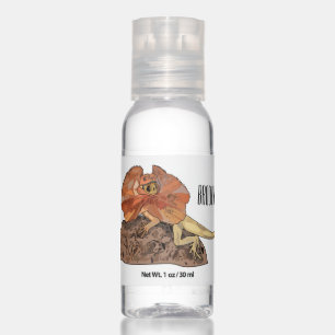Frilled-neck lizard cartoon illustration hand sanitizer