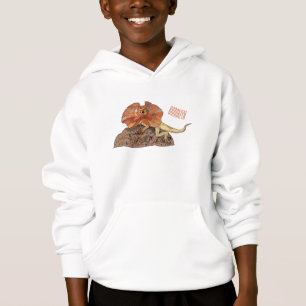 Frilled-neck lizard cartoon illustration hoodie