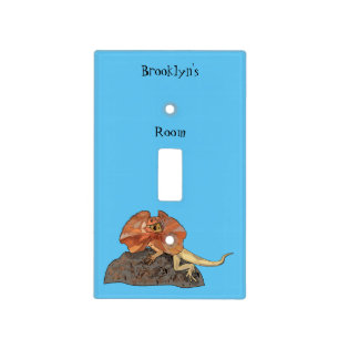 Frilled-neck lizard cartoon illustration light switch cover