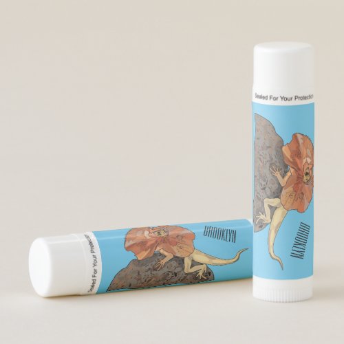 Frilled_neck lizard cartoon illustration lip balm