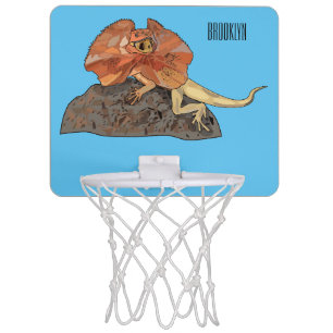 Frilled-neck lizard cartoon illustration mini basketball hoop