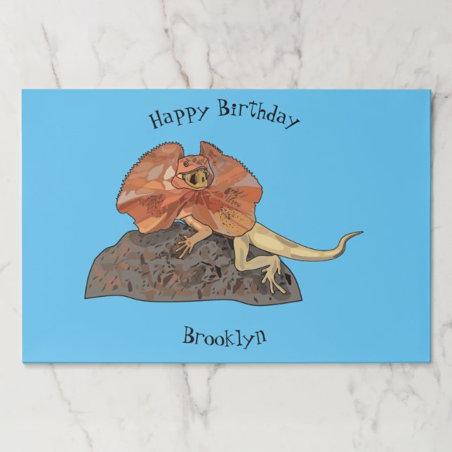 Frilled-neck lizard cartoon illustration paper pad (Front)