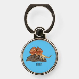 Frilled-neck lizard cartoon illustration phone ring stand
