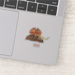 Frilled-neck lizard cartoon illustration sticker