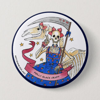 Frilly Black Death Button