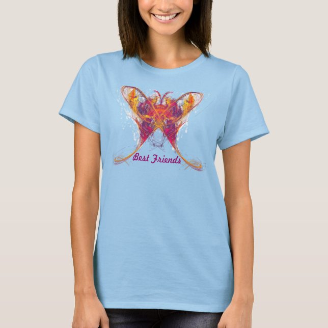 Frilly Butterfly- Best Friends-Forever T-Shirt (Front)