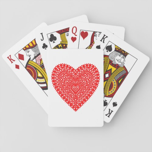 Frilly Circles Heart Playing Cards