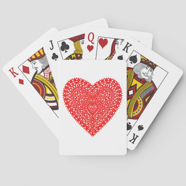 Frilly Circles Heart Poker Cards (Back)