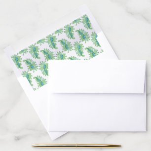 Frilly Frond in Green and Aqua Envelope Liner