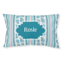 Frilly Frond Stripe in Pink and Aqua