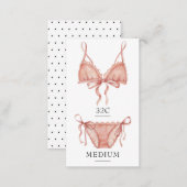 Frilly Pink Lingerie Size Insert Card (Front/Back)