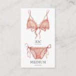 Frilly Pink Lingerie Size Insert Card<br><div class="desc">Lingerie insert card featuring feminine bra and panties in frilly blush pink. Customize with the bride's undergarment measurements. Great to enclose with bachelorette party invitations to ask the girls to bring the bride something special for the honeymoon.</div>