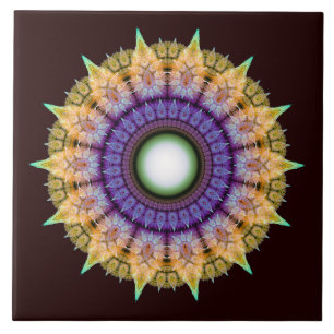 Frilly radiating colorful pattern ceramic tile