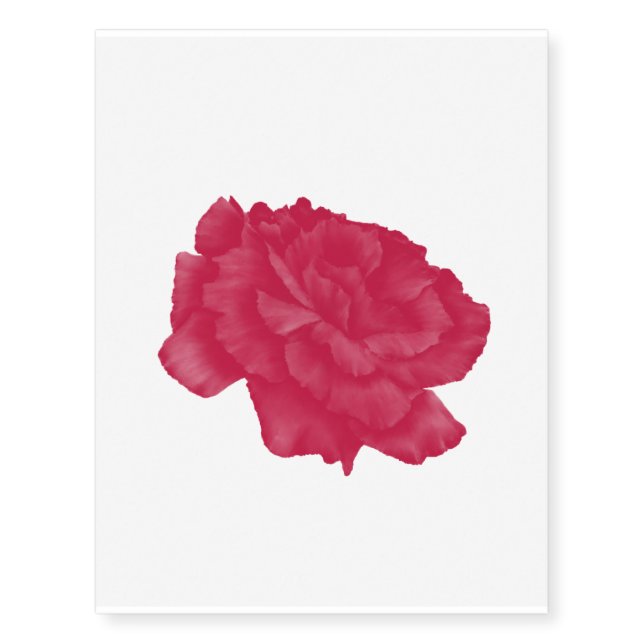 Frilly Red Rose Temporary Tattoos (Front)