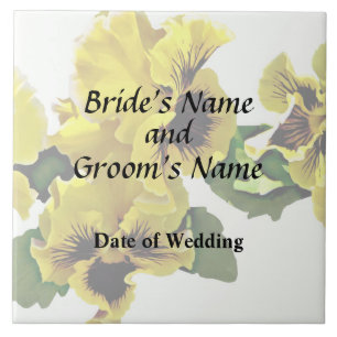 Frilly Yellow Pansies Wedding Products Ceramic Tile