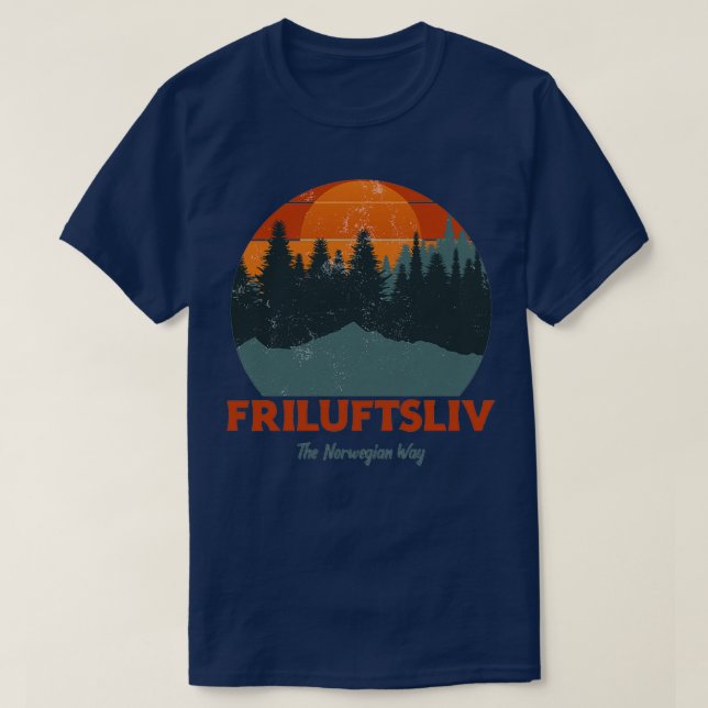 Friluftsliv Connect With Nature The Norwegian Way T-Shirt (Design Front)
