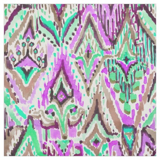 Fringe Ikat Watercolor Tribal Fabric